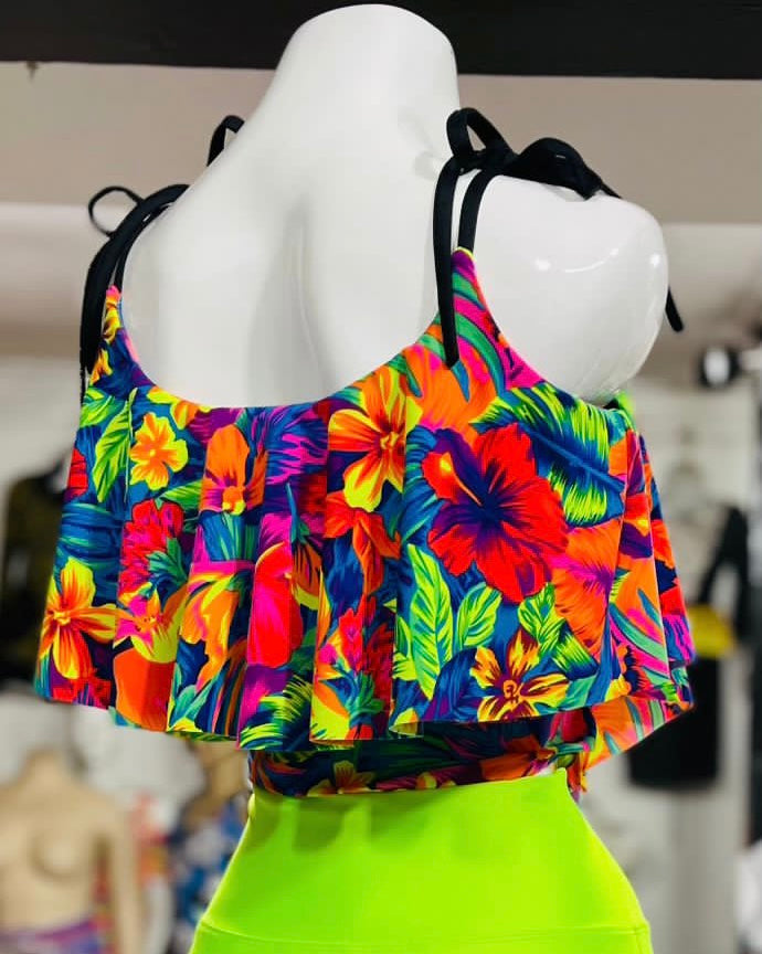 Top Bikini Largo amarras Tropical
