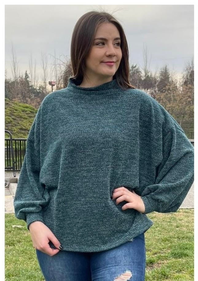 Polera Manga Globo Lanilla