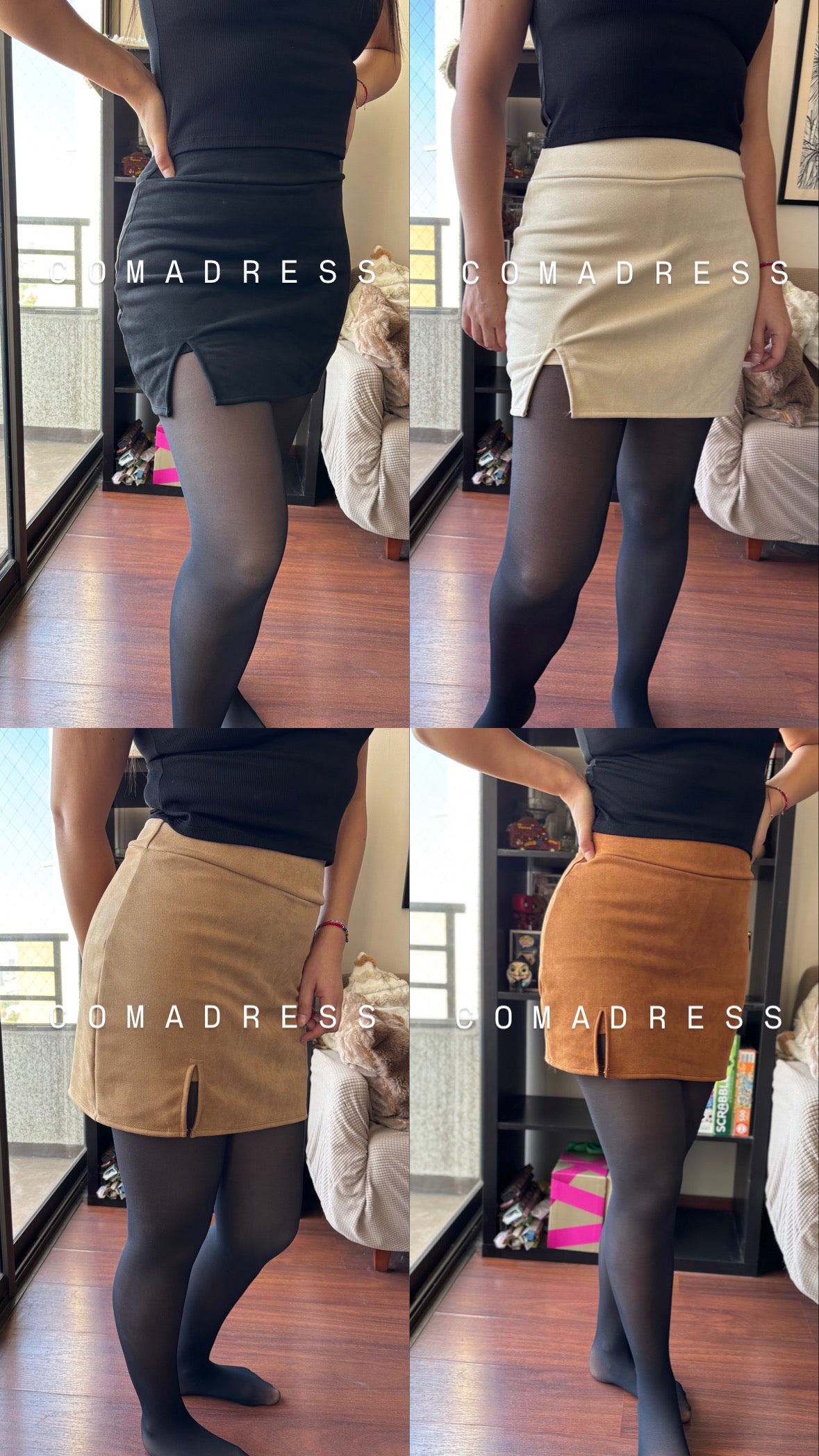 Falda con Short Interior GAMUZA (1 abertura)