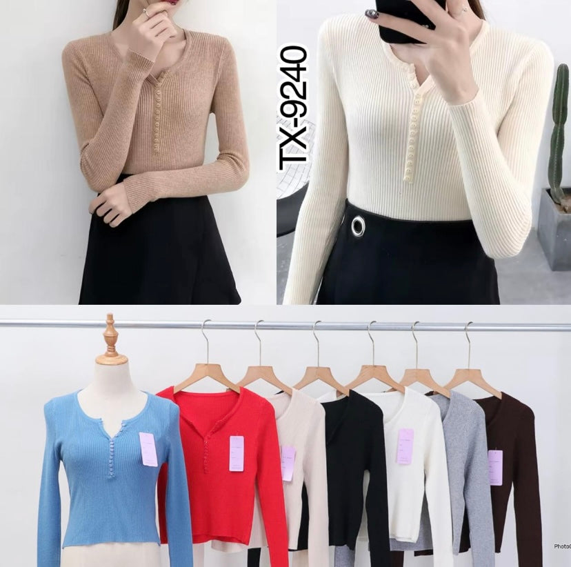Polera Lanilla Botones