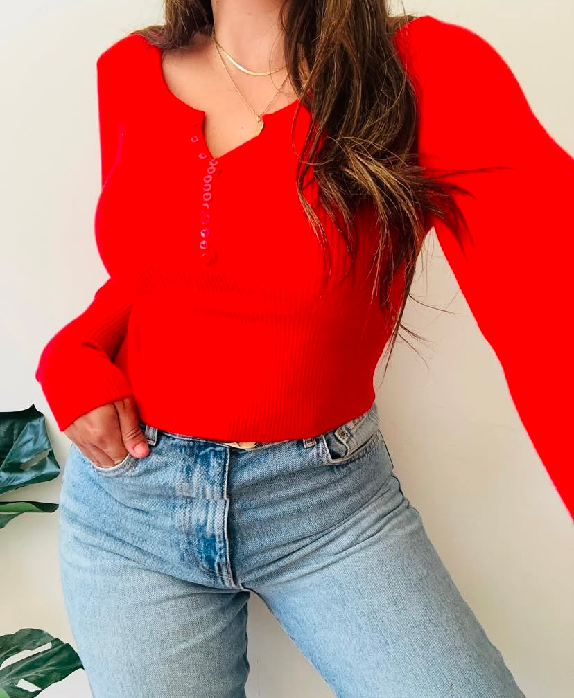 Polera Lanilla Botones