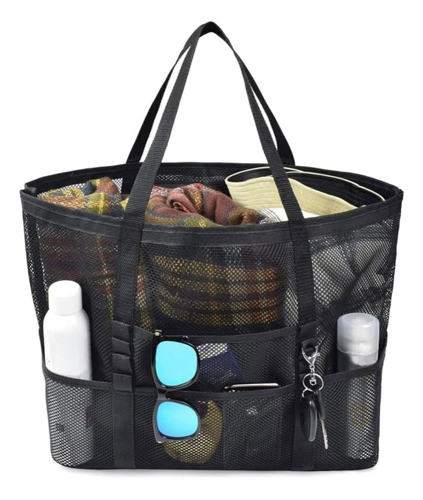 Bolso Playero Malla Negro