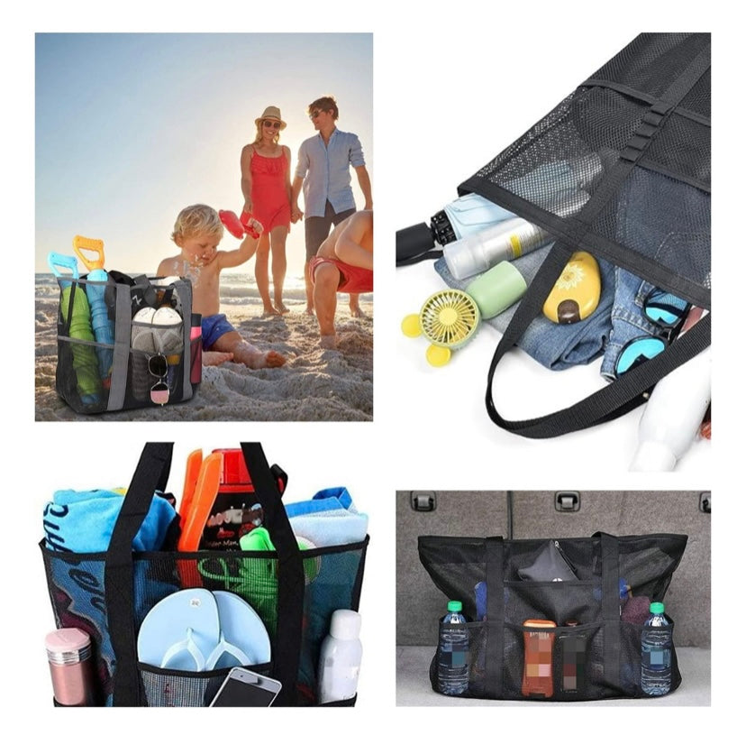 Bolso Playero Malla Negro