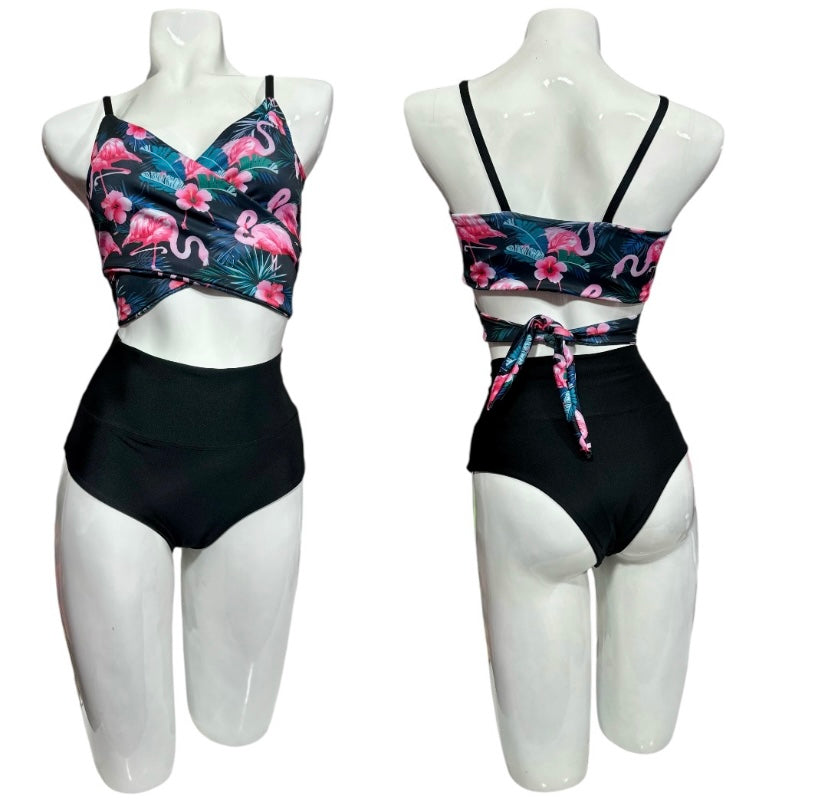 Bikini Cruzado Flamenco Oscuro