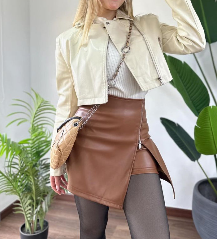 Falda Short Eco Cuero