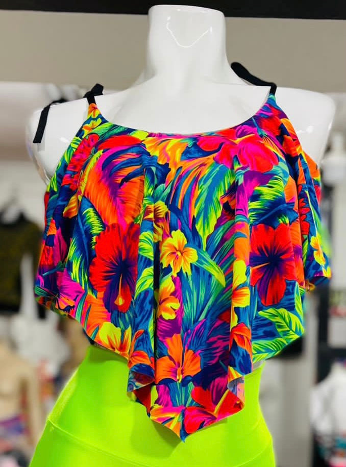 Top Bikini Largo amarras Tropical