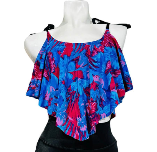 Top Bikini Largo amarras Tropical Azul