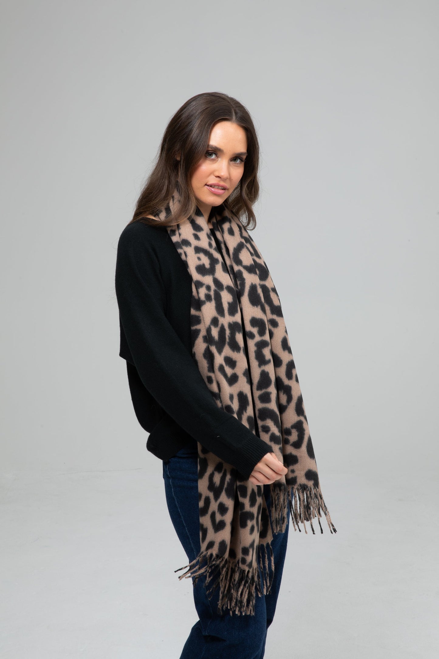 Bufanda Animal Print Marrón
