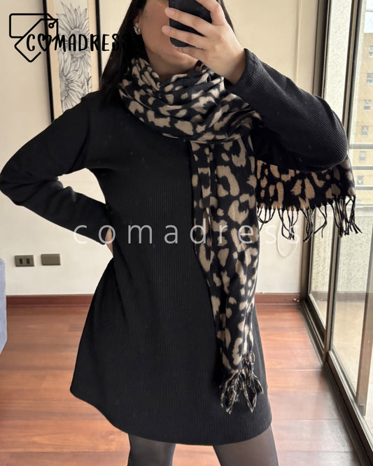 Bufanda Animal Print Negro