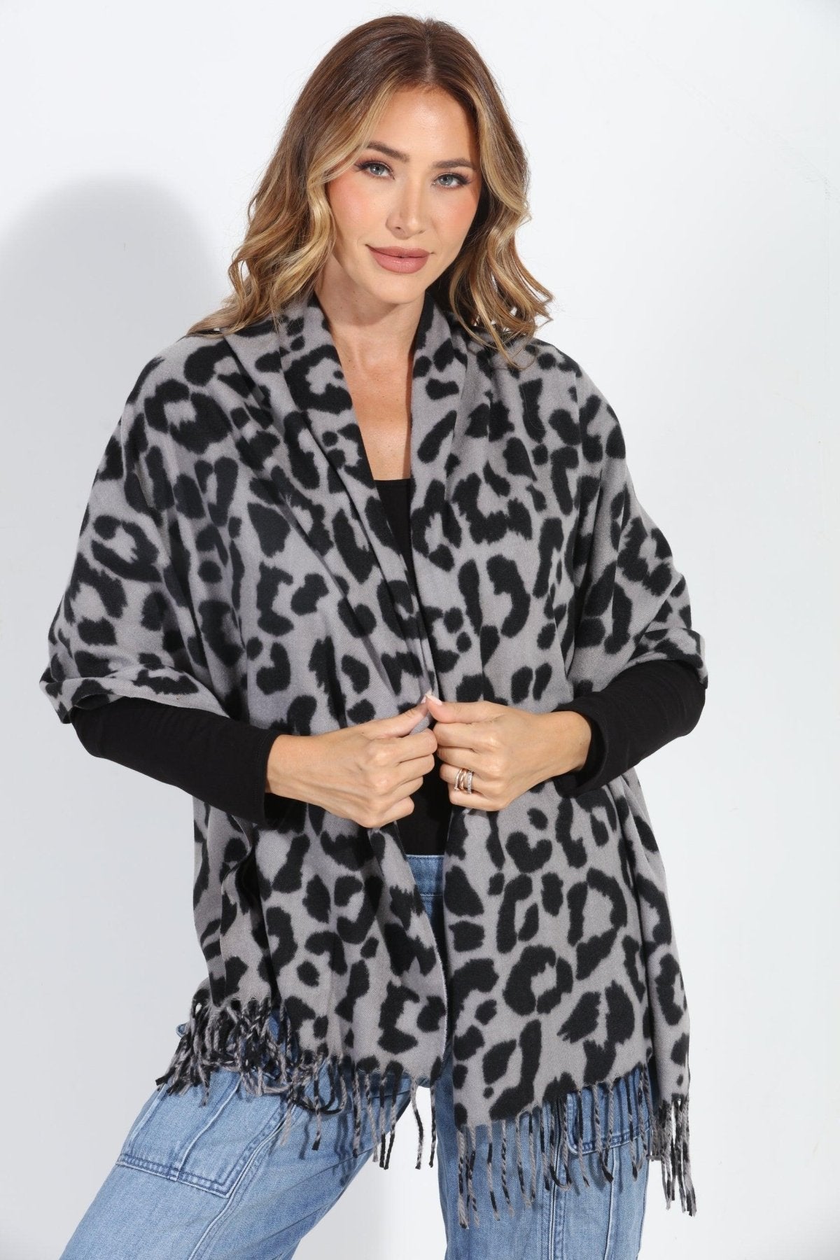 Bufanda Animal Print Gris