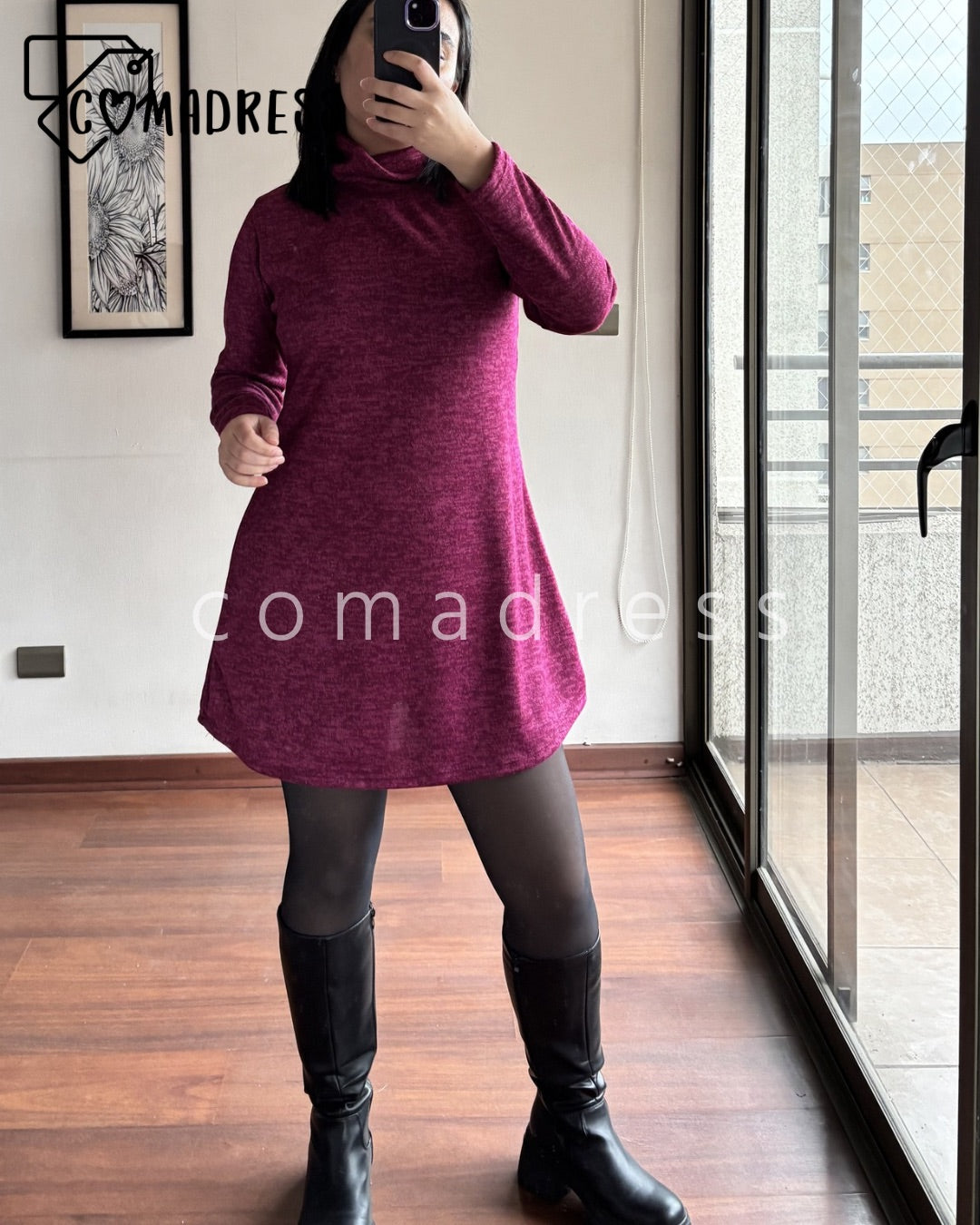 Vestido Lanilla Vino