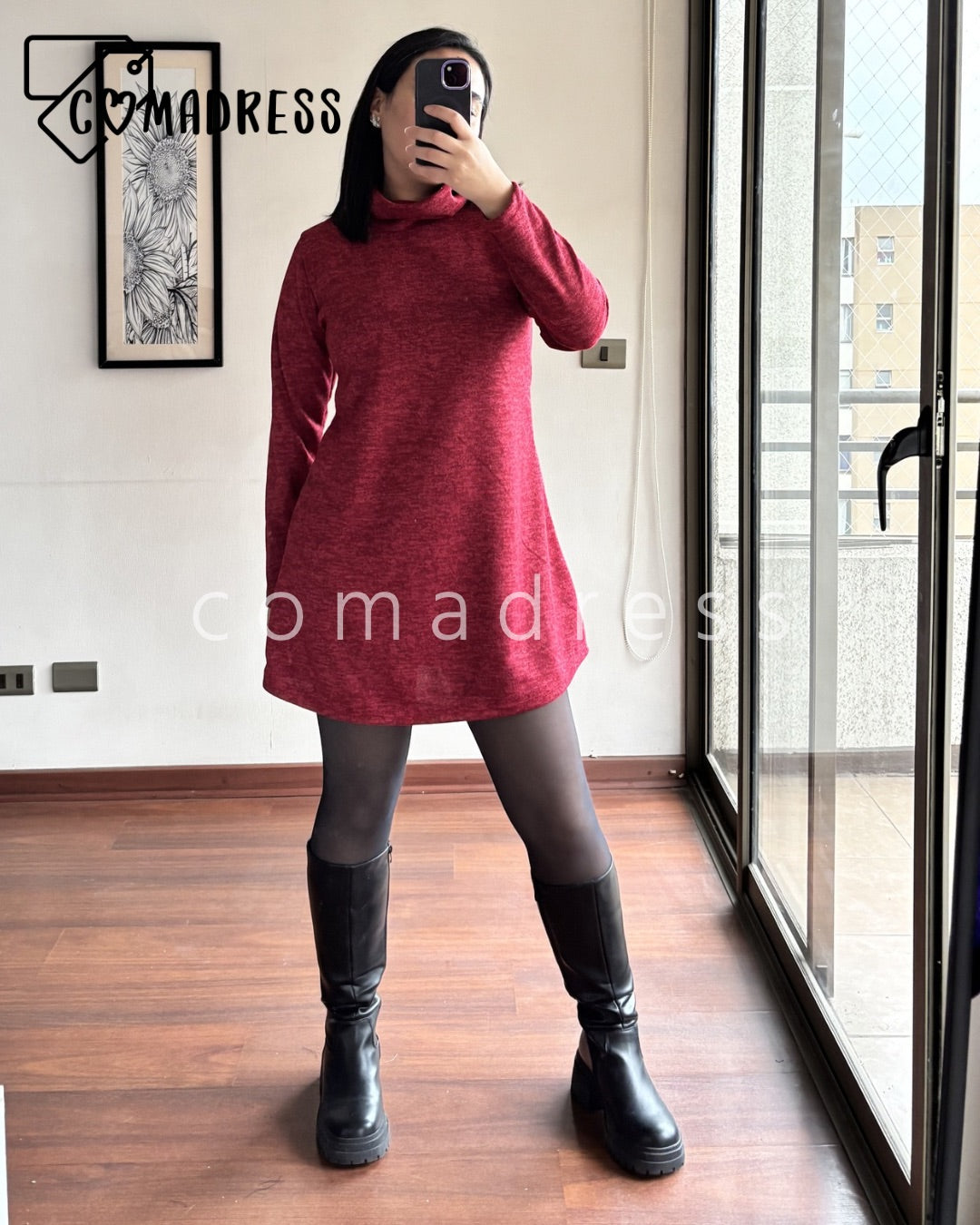 Vestido Lanilla Rojo Italiano