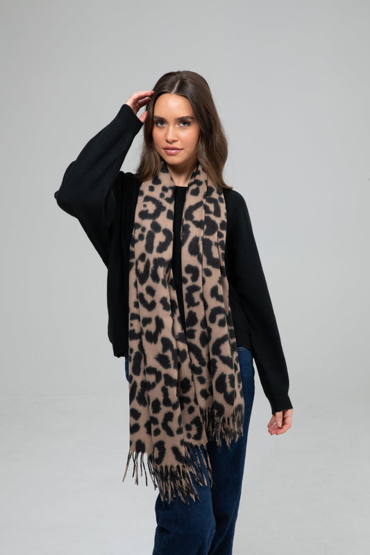 Bufanda Animal Print Marrón