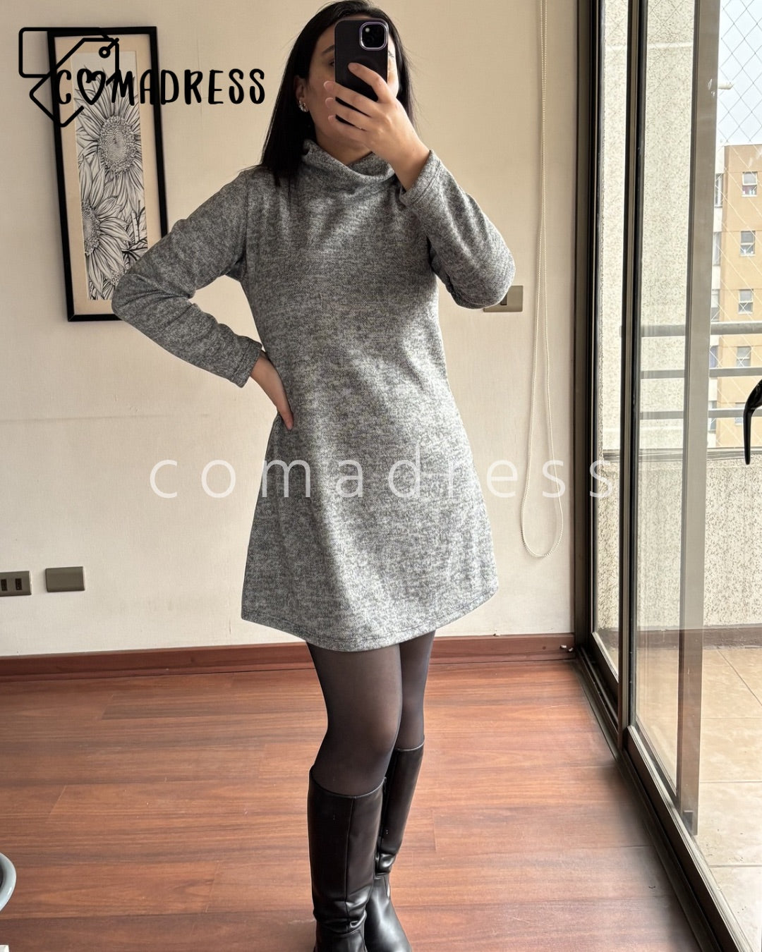 Vestido Lanilla Gris