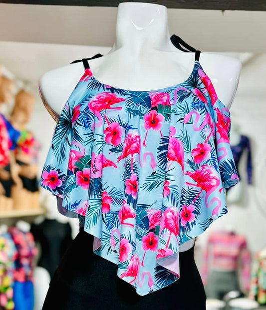 Top Bikini Largo amarras Flamenco Claro