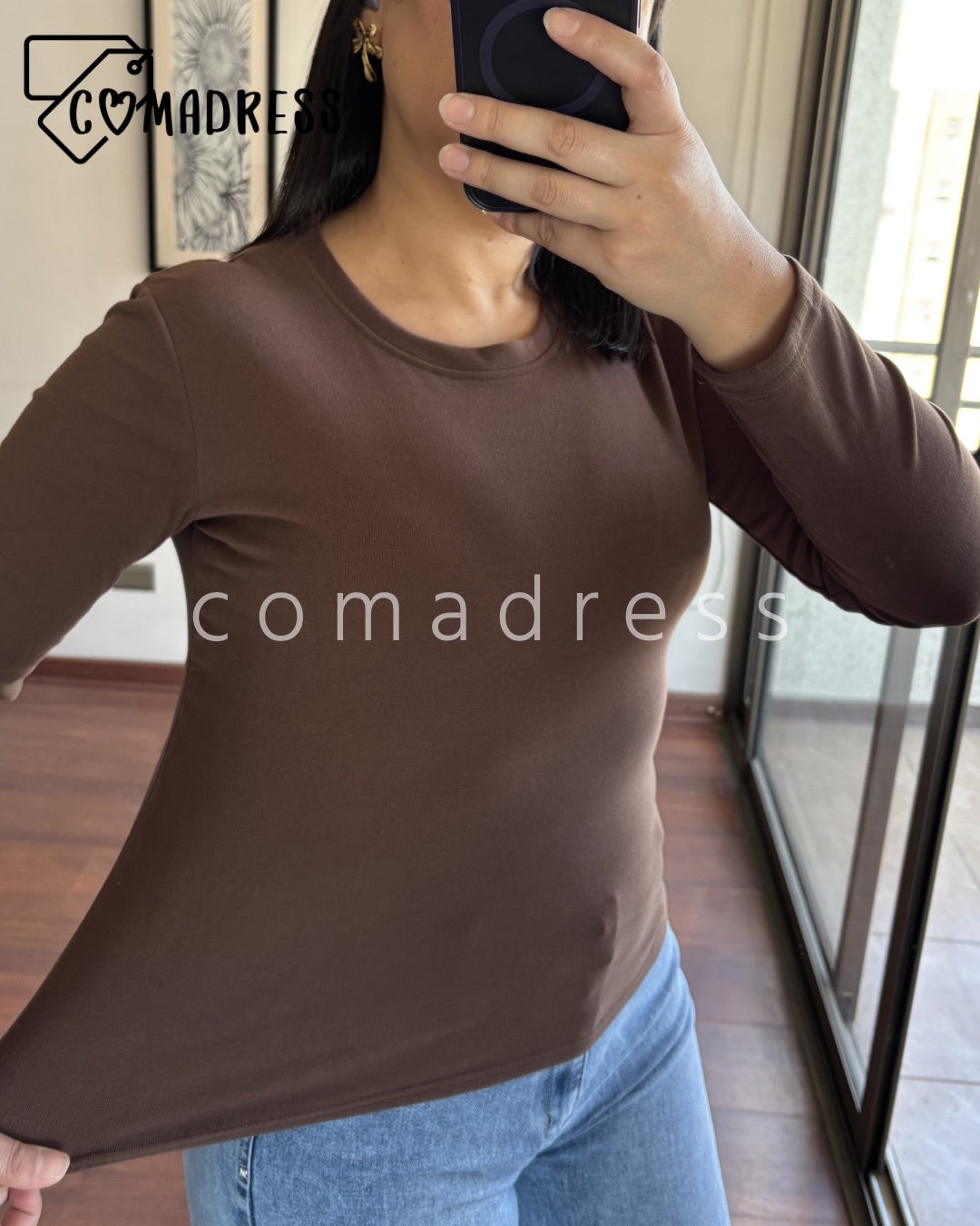 Camiseta Premium Algodón Marrón