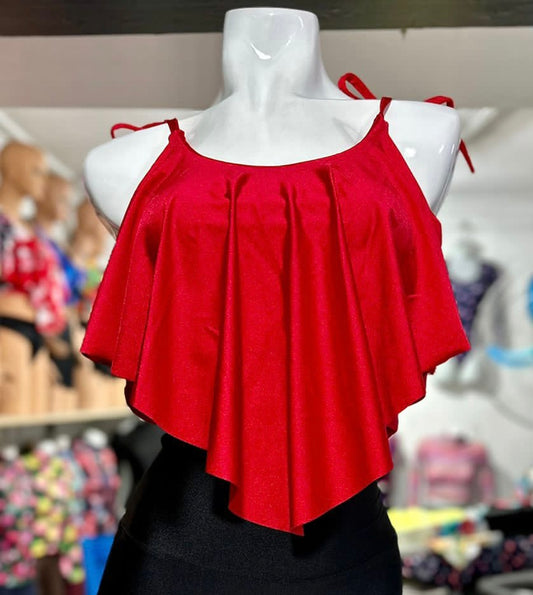 Top Bikini Largo amarras Rojo