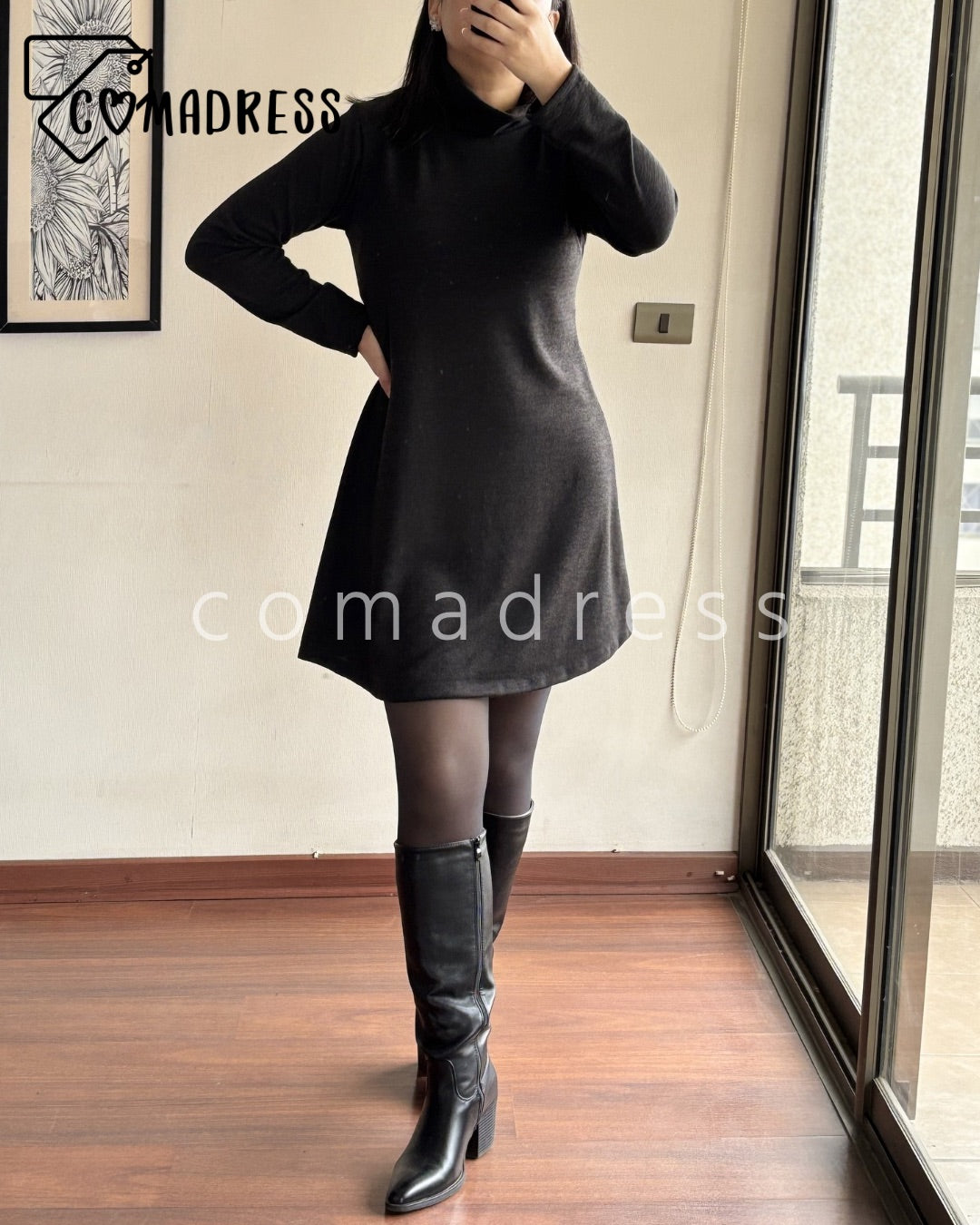 Vestido Lanilla Negro
