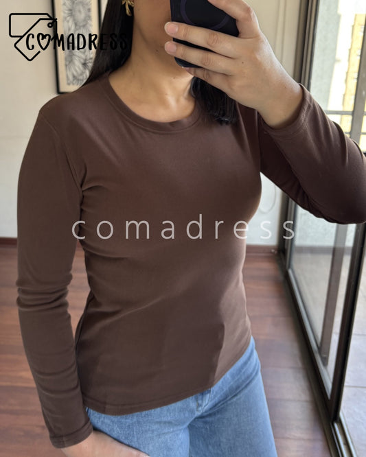 Camiseta Premium Algodón Marrón