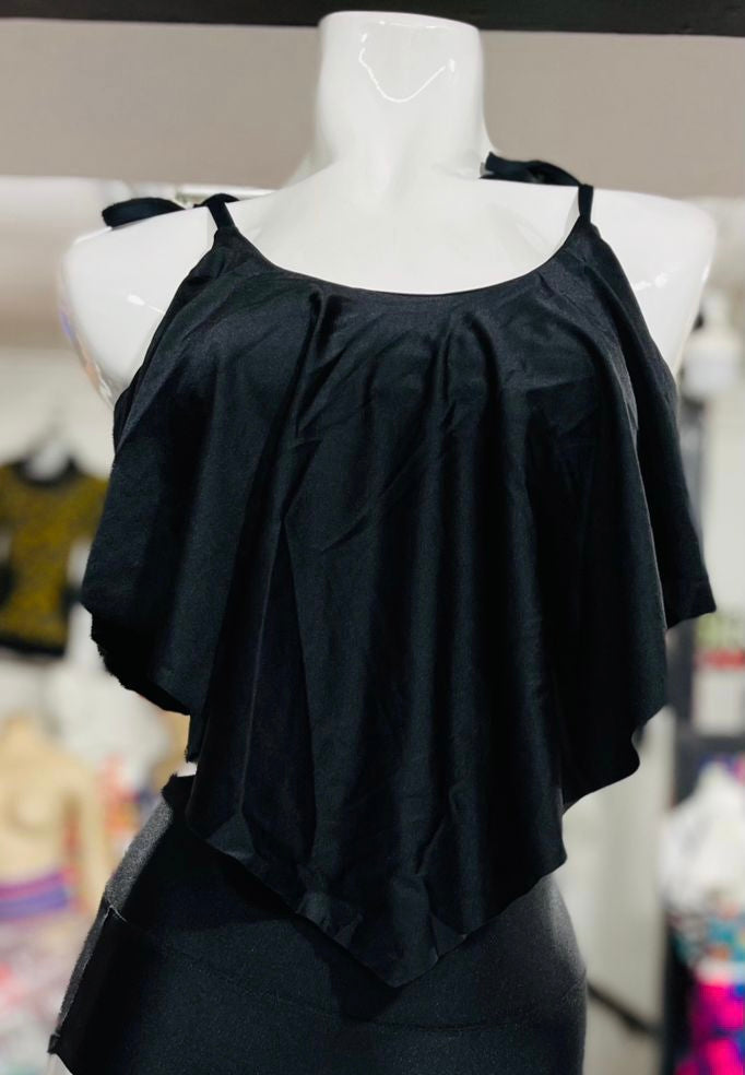 Top Bikini Largo amarras Negro