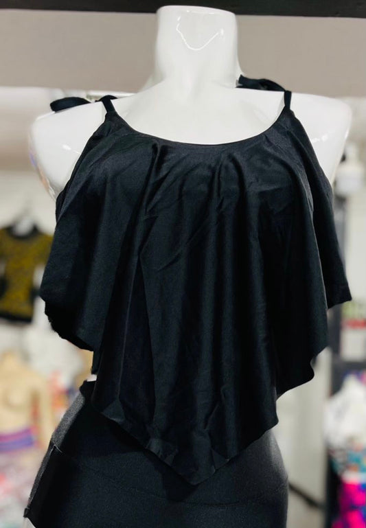 Top Bikini Largo amarras Negro