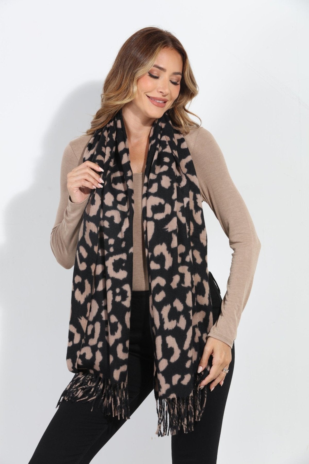 Bufanda Animal Print Negro