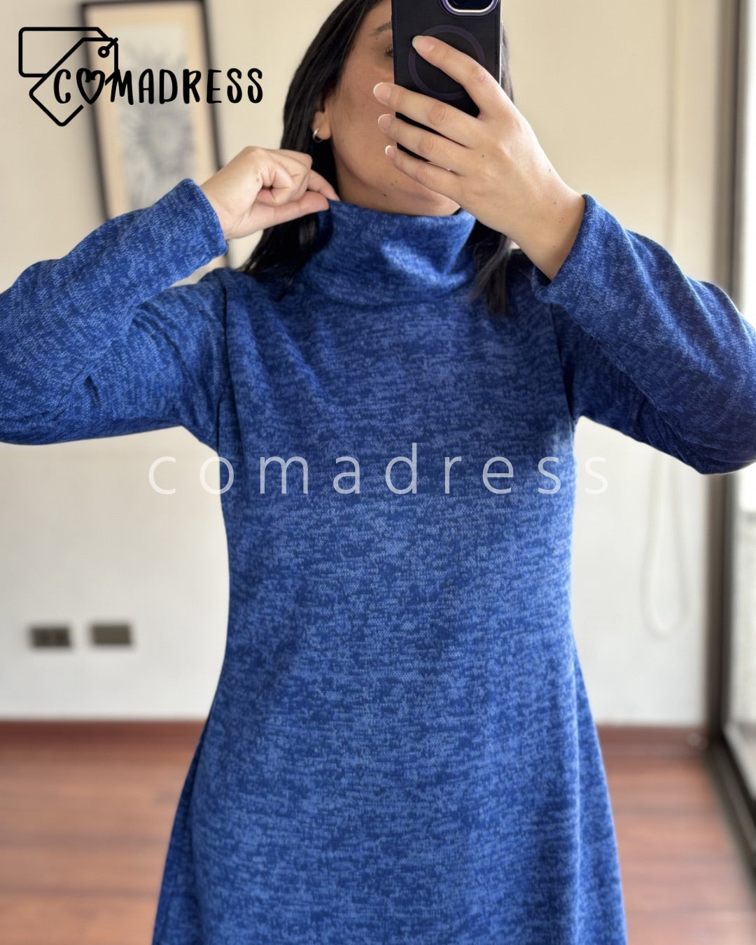 Vestido Lanilla Azul Rey
