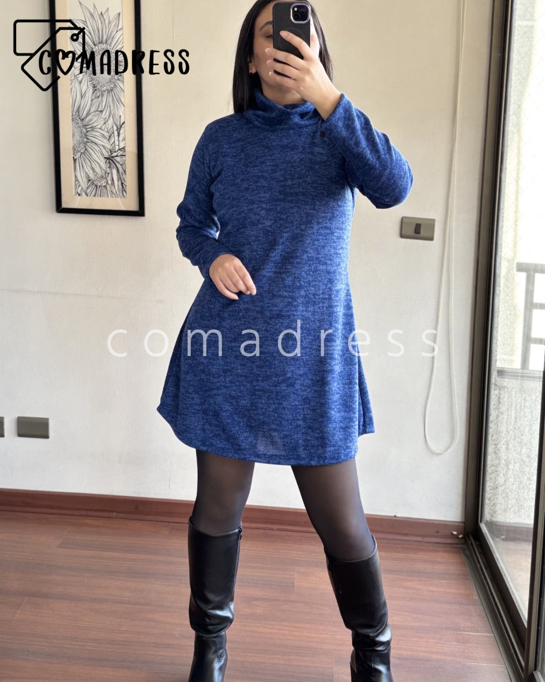 Vestido Lanilla Azul Rey