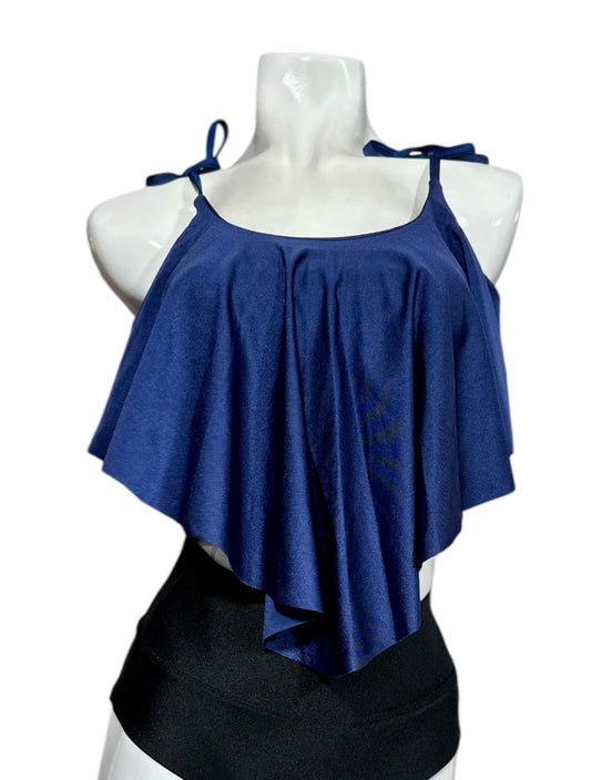 Top Bikini Largo amarras Azul Marino