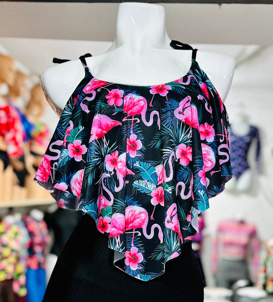 Top Bikini Largo amarras Flamenco Oscuro