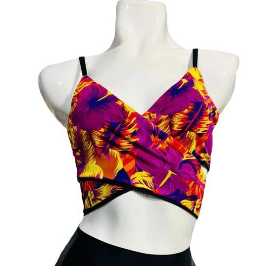 Bikini Cruzado Tropical Rojo